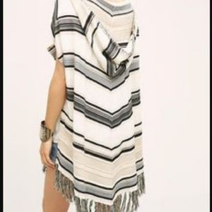 Anthro Hooded Striped cover up L